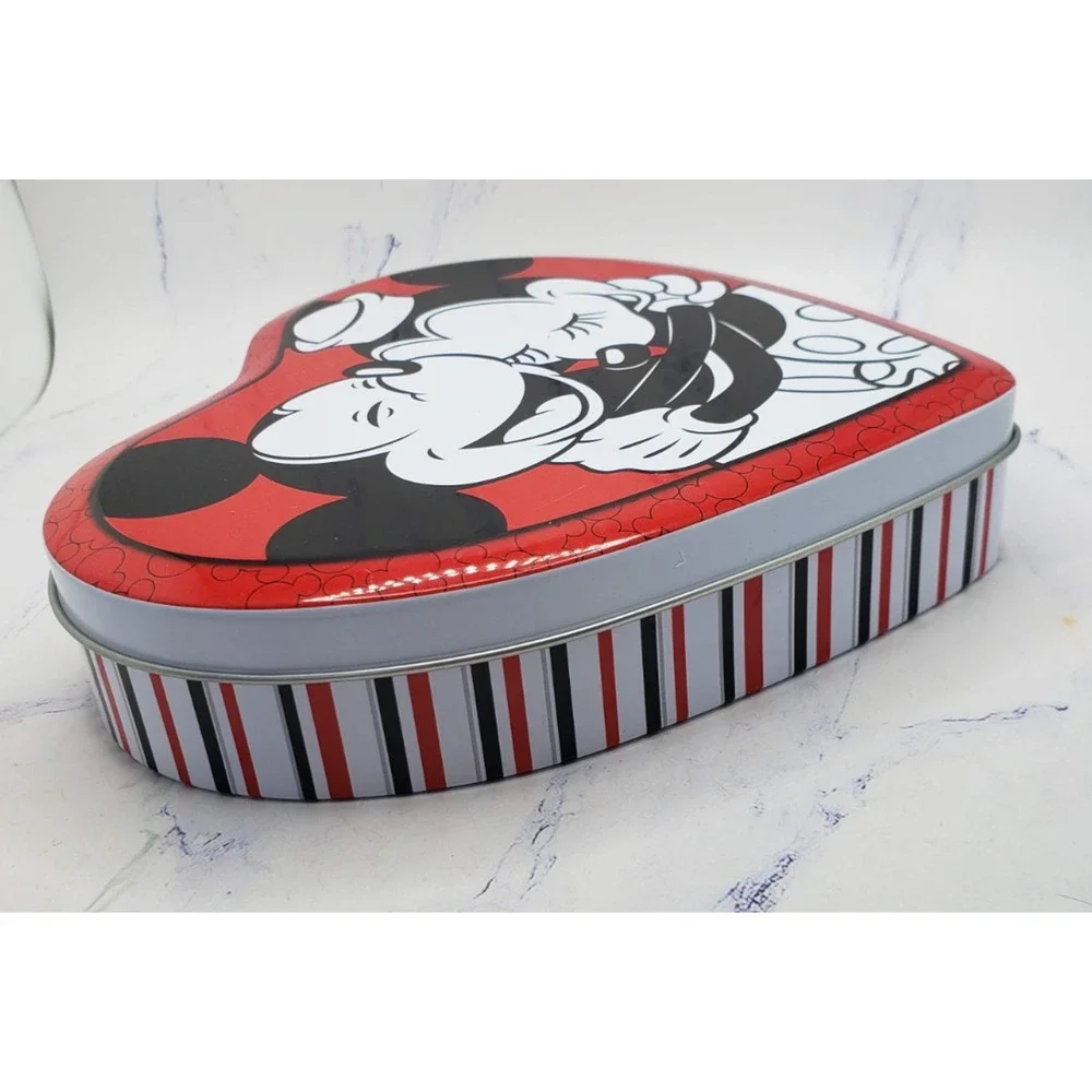 Disney Mickey & Minnie Mouse Valentine's Heart Shaped Collectible Tin Container - Picture 6 of 11